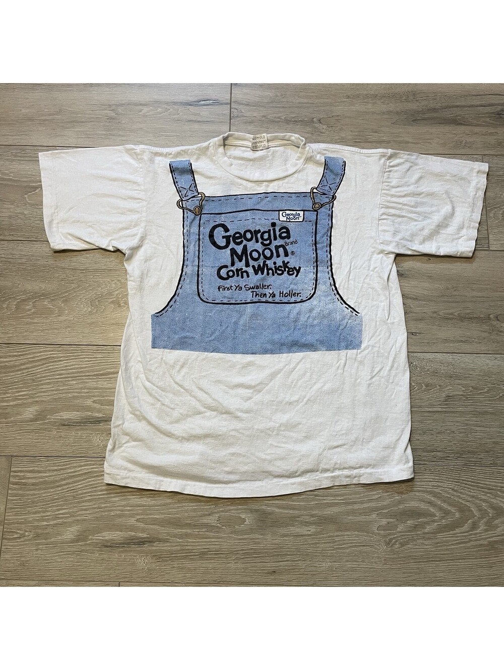 *Read* Vintage Single Stitch Georgia Moon Corn Whiskey T-Shirt Rare Overalls